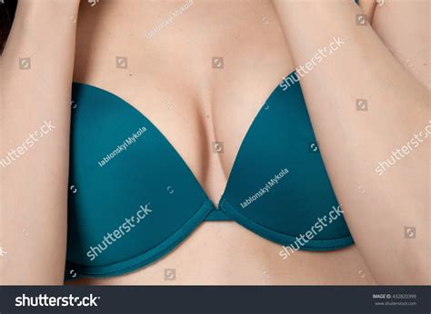 Beautiful Sexy Womans Breasts Bra Closeup Stock Photo 432820399