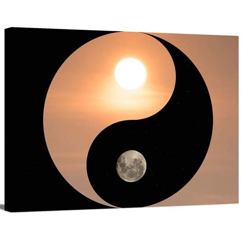 Abstract Symbol Of Yin Yang Sun Moon Day And Night Black And White Chinese Feng Shui Wrapped