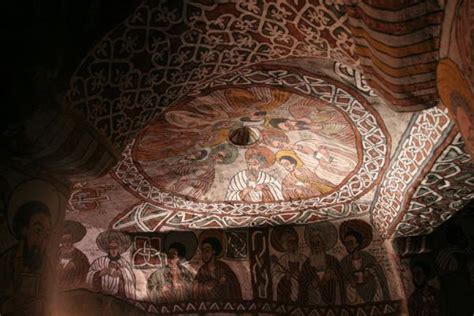 Ceiling And Wall Paintings Inside Abuna Yemata Guh Nine Apostles On