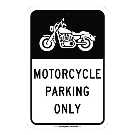 Motorcycle Parking Only Sign With Symbol The Sign Store Nm