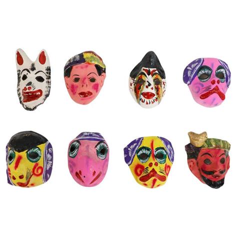 Antique Set Of Mexican Papier Mâché Masks 2 For Sale At 1stdibs