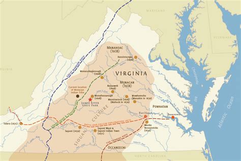 Native American Tribes In Virginia Map Map