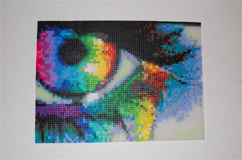 Someone on pixilart requested this and i'm posting it here as well! perler bead rainbow eye | perler mosaic art size 80 x 58 ...