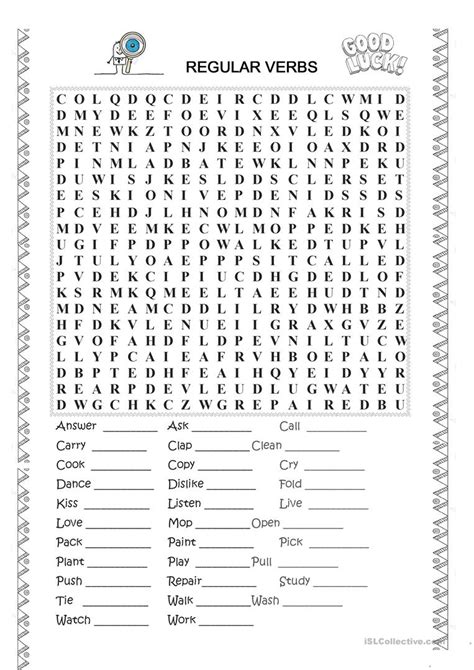 Irregular Verbs Wordsearch English Esl Worksheets For Word Search The