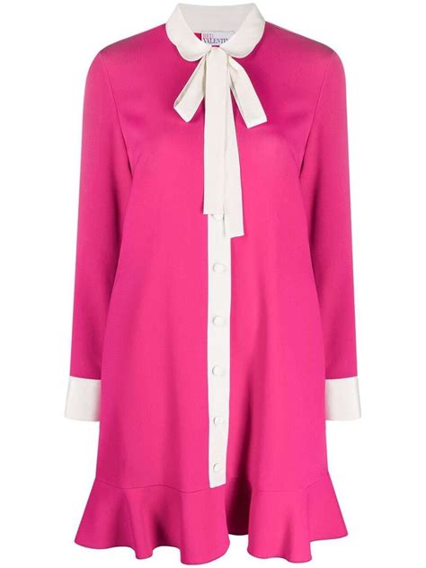 Buy Red Valentino Pussy Bow Collar Dress Pink At 40 Off Editorialist