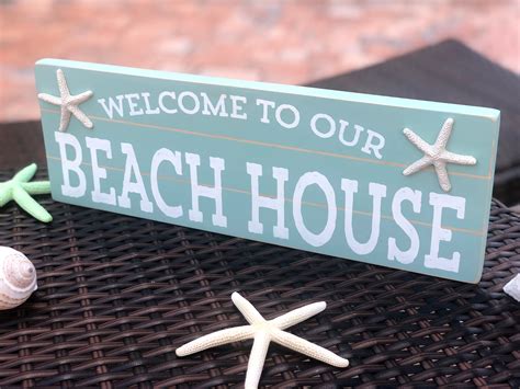 Beach House Sign Welcome To Our Beach House Sign Coastal Decor Etsy