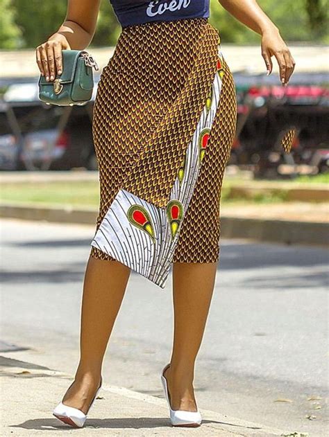 African Pencil Skirt High Waist Midi Skirt Ankara Skirt Etsy African Fashion Skirts African