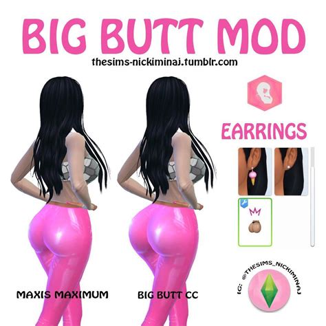 The Sims Nicki Minaj — The Sims 4 Big Butt Mod Cc Important This Is Sims 4 Body Mods