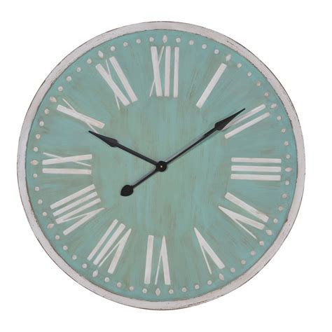 Large Wall Clock In Green And White By Out There Interiors