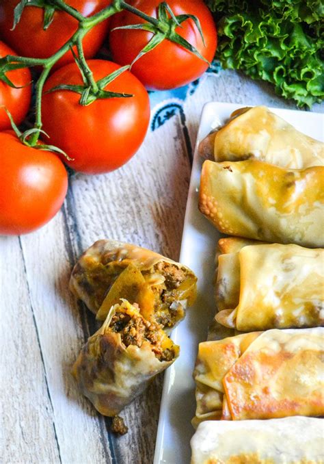 Baked Bacon Cheeseburger Egg Rolls 4 Sons R Us Game Day Appetizers
