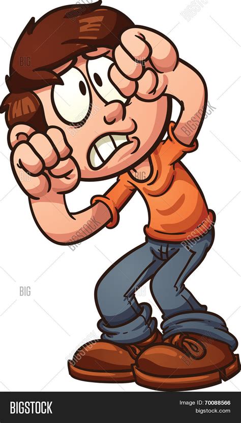 Scared Cartoon Boy Vector And Photo Free Trial Bigstock