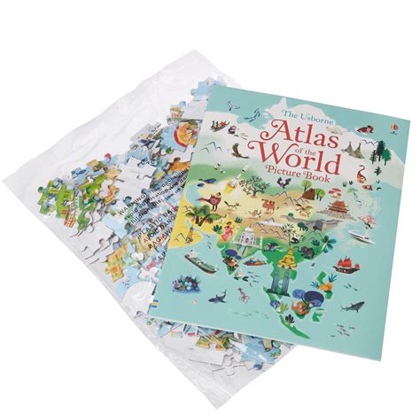 Usborne Atlas And Jigsaw The World Childrens 300 Piece Puzzle