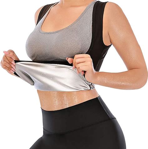 Junlan Sauna Suit For Women Sweat Workout Tank Tops Heat Trapping Vest Slimming Polymer Sauna