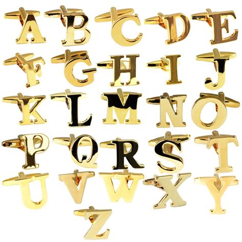 Single Individual Letter Alphabet Cufflink Gold From Ties Planet Uk