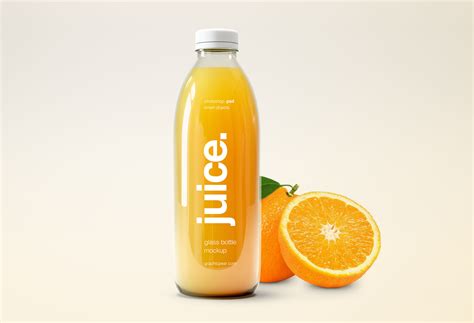Download Glass Bottle Juice Free Mockup | Free Mockups, Best Free PSD Mockups - ApeMockups