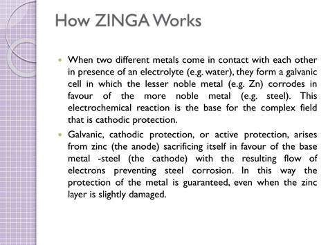 ppt the zinga film galvanising system powerpoint presentation free download id 11437075