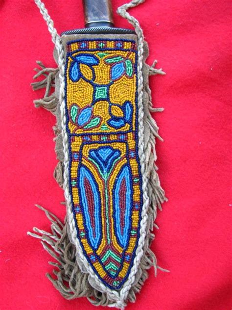 Beaded Knife Sheath Date And Tribe Unknown Native American Knife