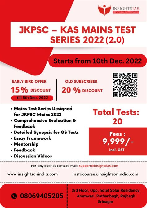 Admissions Open Insights Ias Jkpsc Kas Mains Test Series 202220
