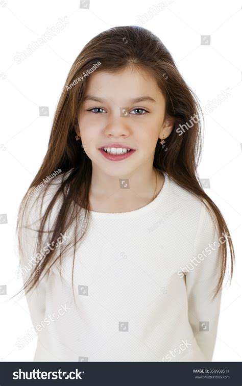 Portrait Charming Little Girl Smiling Camera Stock Photo 359968511