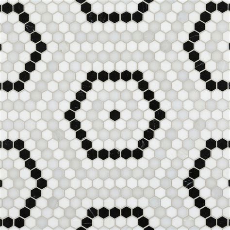 Riverside Drive Mosaic Stone Hexagon 20cm Artistic Tile