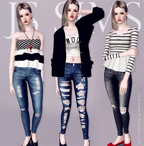 Js Sims 3 Denim Ripped Jeans