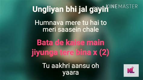 Humnava Mere Song Karaoke With Lyrics A Series Youtube