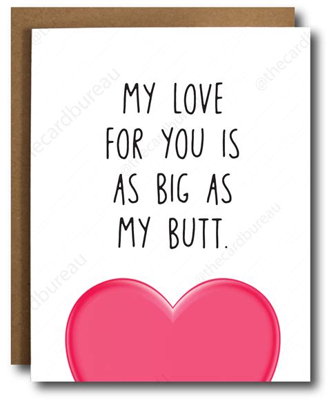 Big Butt Love Card Valentines Day Cards Diy Funny Husband Valentine Cards Homemade Valentine