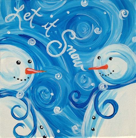 Get 20 Snowman Easy Winter Canvas Painting Ideas