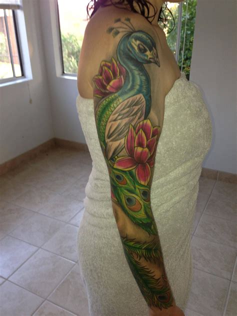 Peacock Sleeve By Drew Foster At High Street Tattoo In Columbus Ohio Album In Comments Thigh