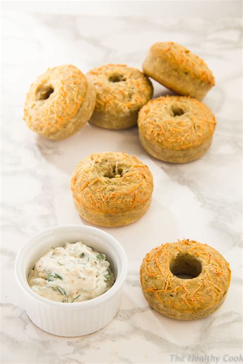 Savory Cheese And Herb Doughnuts With Spicy Spread The Healthy Cook