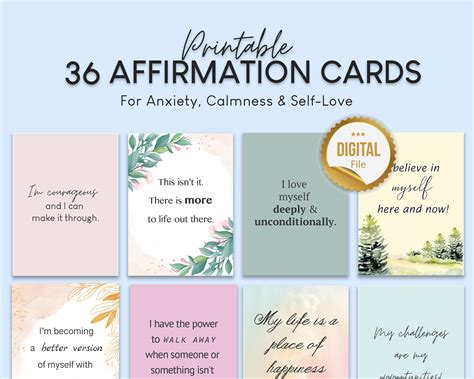 Paper Encouragement Cards Digital Self Care And Self Love Encouragement Cards Daily Affirmation