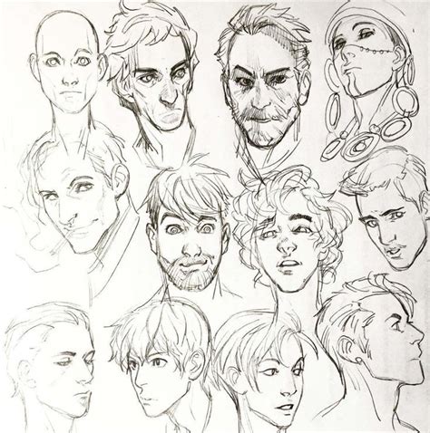 Male Face Drawing Reference And Character Design Art Drawings