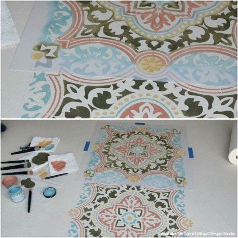 How To Stencil A Concrete Floor In 10 Easy Steps Stenciled Concrete