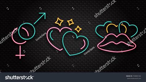 Vector Set Realistic Isolated Neon Erotic Stock Vector Royalty Free 704805184