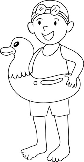 Click on each small picture to view full picture. Coloring Page of Kid Going Swimming - Free Clip Art