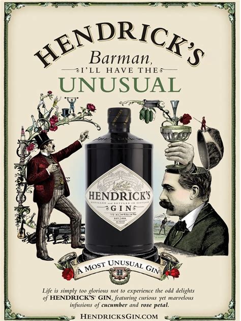 Gin Poster Hendricks A Most Unusual Gin Ad Poster Bar By Arleyart