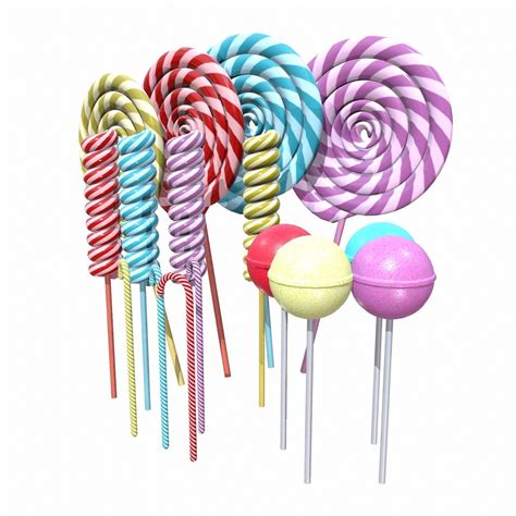 Christmas Colorful Lollipops 3d Model Collection Cgtrader