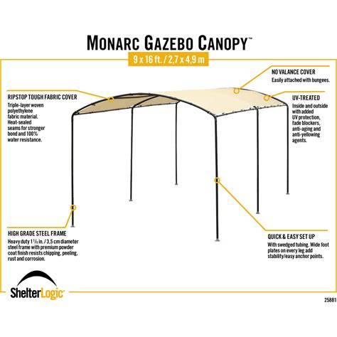 9 X 16 Ft Monarc Gazebo Canopy By Shelterlogic My Bounce House For Sale