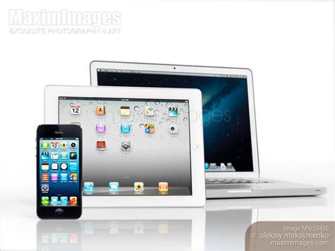 Photo Of Apple Iphone Ipad And Macbook Pro Devices Stock Image Mxi25435