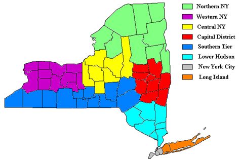 New York Regions Map Tourist Map Of English