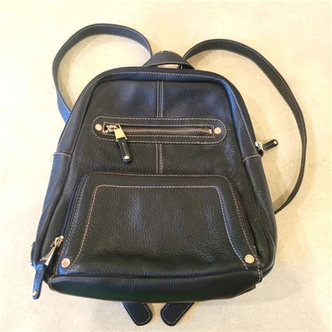 Tignanello Bags Tignanello Black Pebbled Leather Backpack Purse