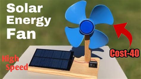 How To Make A Solar Fan Homemade High Speed Solar Powered Fan In