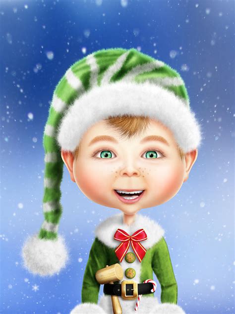 Whimsical Christmas Elf Digital Art By Bill Fleming Fine Art America