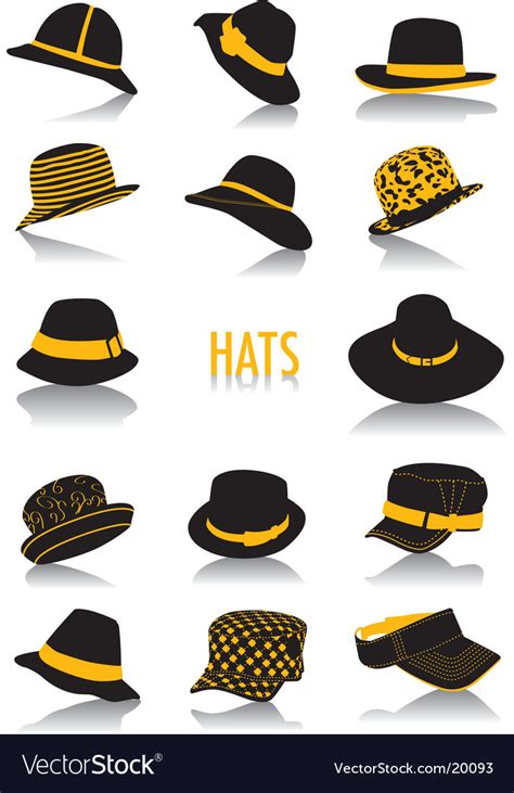 Hats Silhouettes Royalty Free Vector Image Vectorstock