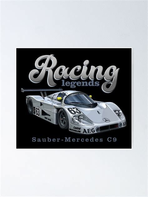 Racing Legends C9 Le Mans 80s Retro Style Poster For Sale By Heatshop