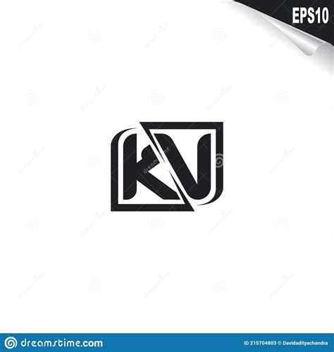 Initial Kv Logo Design With Shape Style Logo Business Branding Stock