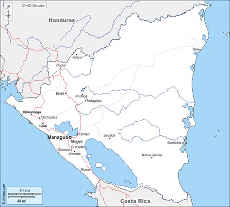 Nicaragua Mapa Gratuito Mapa Mudo Gratuito Mapa En Blanco Gratuito Plantilla De Mapa