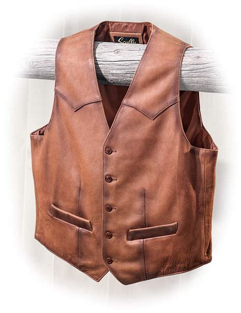 Lamb Skin Leather Vest By Scully Russells For Men