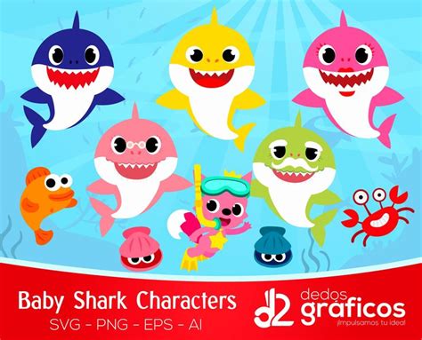 Free 88 Baby Shark Characters Svg Svg Png Eps Dxf File