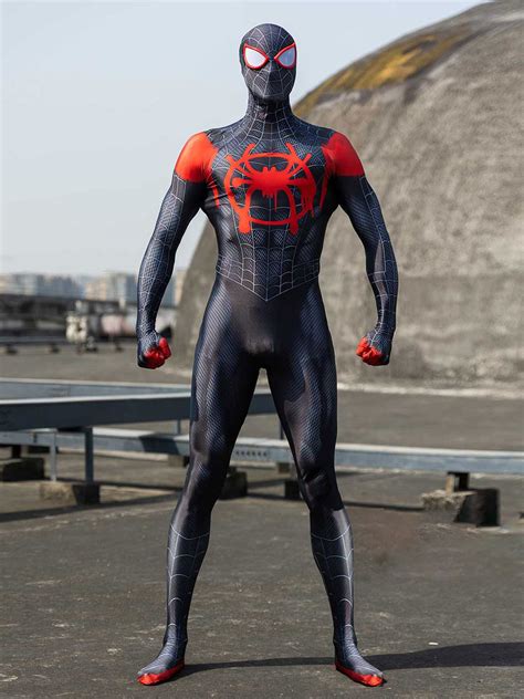 Marvel Comics Cosplay Spider Man Into The Spider Verse Miles Morales Cosplay Costumes